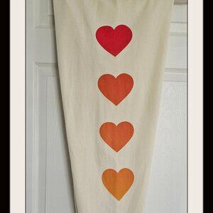 NWT Aviator Nation Heart Fade Sweatpants Joggers Vintage White Large